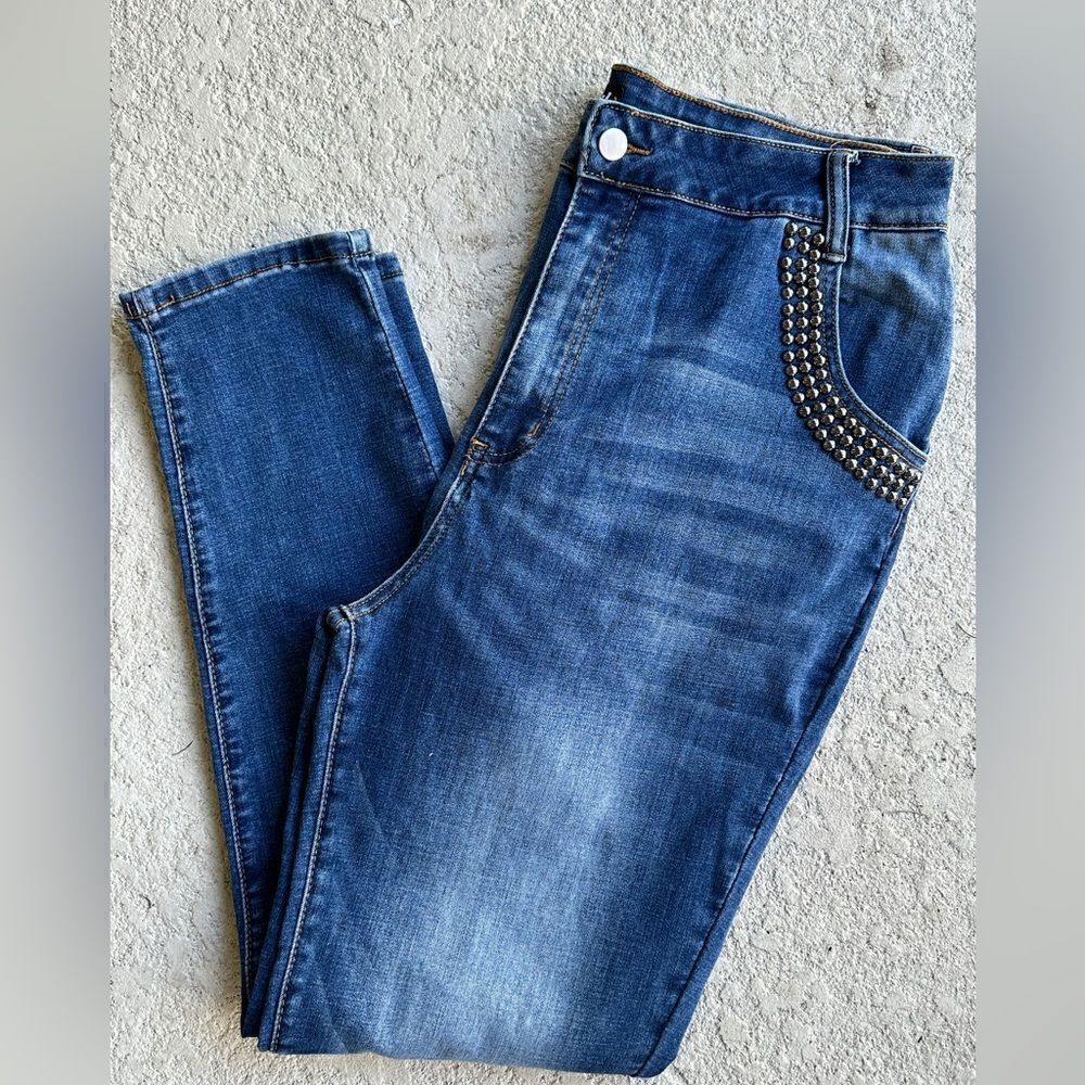 NWOT Vocal studded pocket dark Wash skinny Jean Sz 2XL